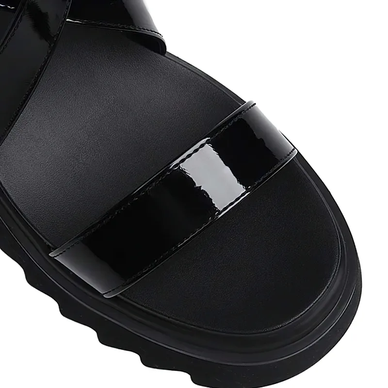 Women's Gothic PU Leather High Sandals / Alternative Fashion